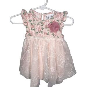 Nicole Miller Kid's Pink Floral Lace Dress